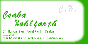 csaba wohlfarth business card